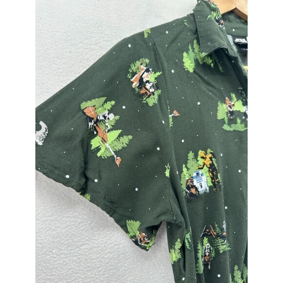 Her Universe Star Wars Endor Shirt Dress Size S Green Button Front Short Sleeve - Picture 5 of 14